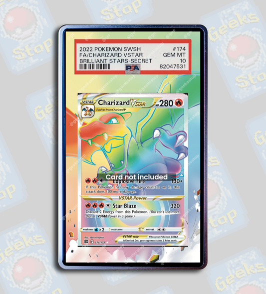 Charizard VSTAR Rainbow PSA TAG Beckett | Display Case Extended Art for Pokemon Card