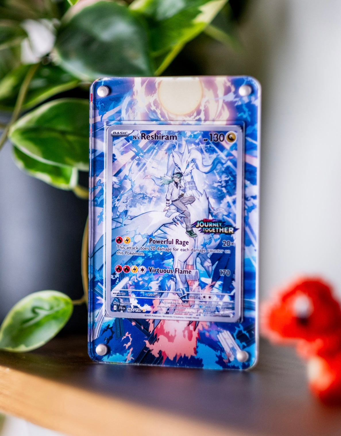 N’s Reshiram AR | Display Case Extended Art for Pokemon Journey Together Card