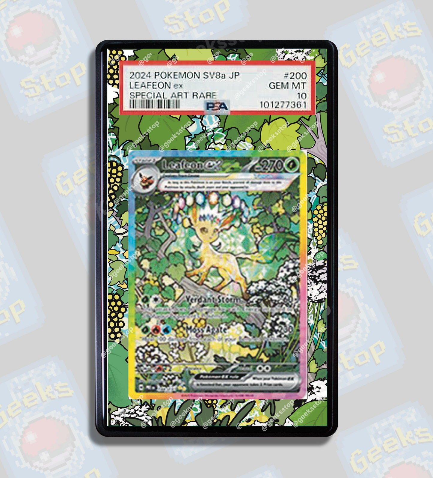 Leafeon ex SAR PSA CGC Beckett | Extended Art Display Case for Pokémon TCG