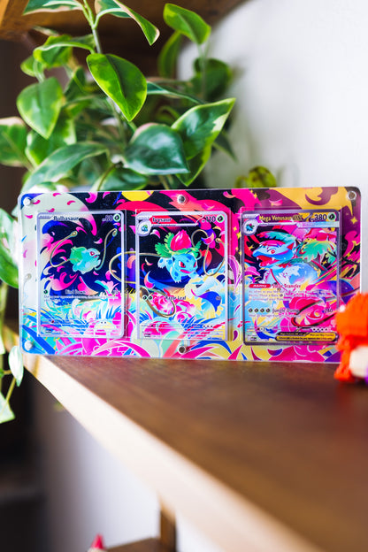 Bulbasaur Ivysaur Mega Venusaur ex | Extended Art Display Case for Pokemon Card