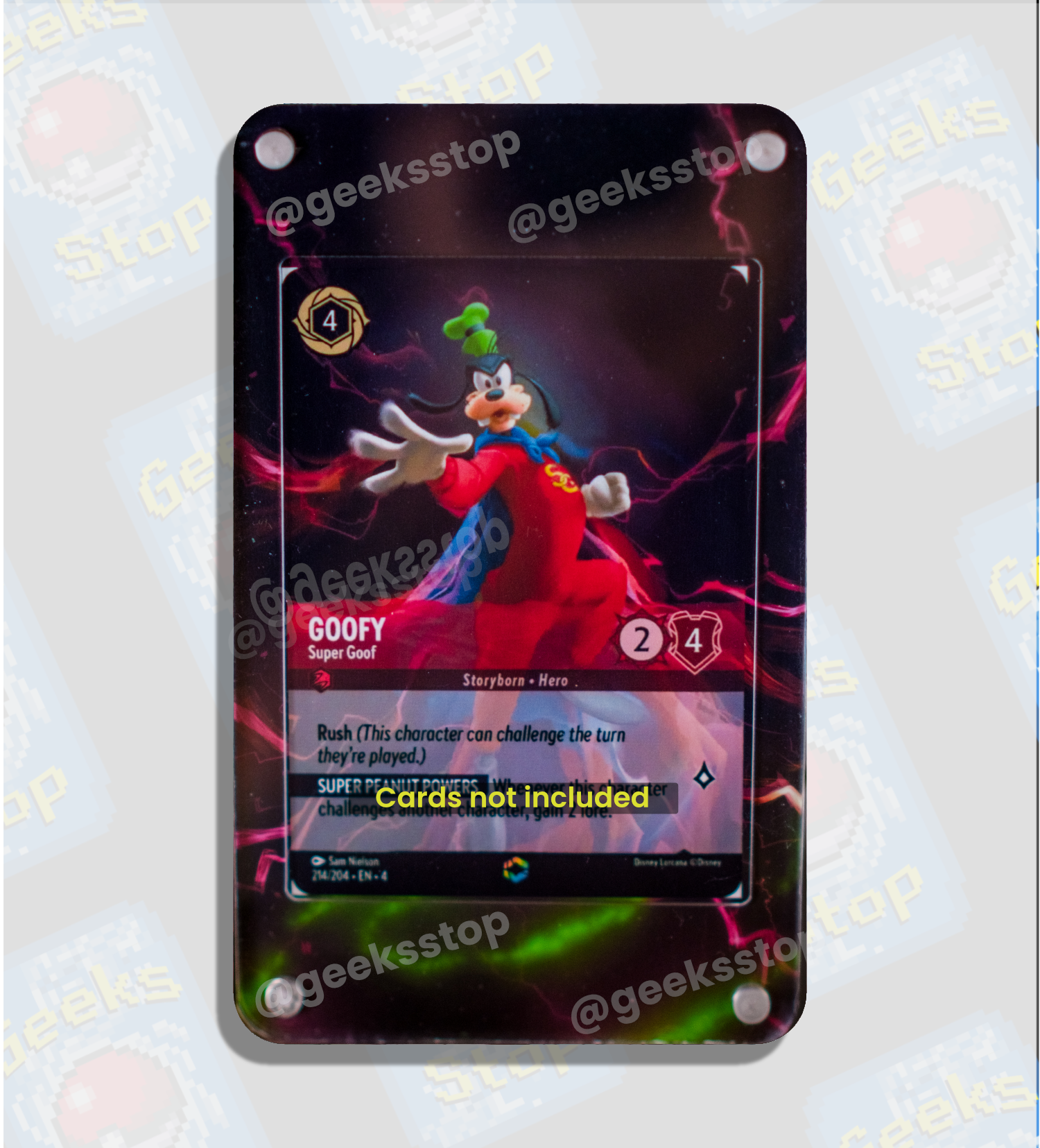 Goofy Super Goof Enchanted - Extended Art Custom Display Case for Lorcana Card