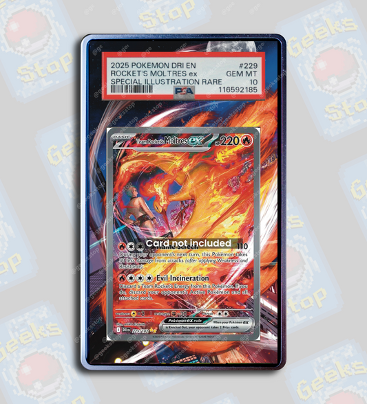 Team Rocket Moltres ex SAR PSA TAG Beckett | Display Case Extended Art for Pokemon Card