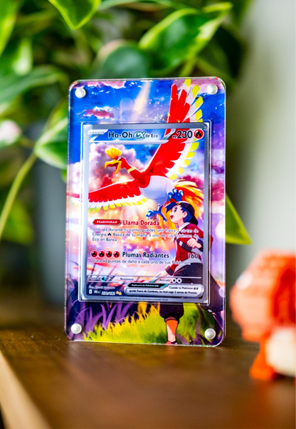 Ethan’s Ho-Oh ex SAR | Extended Art Display Case for Pokemon Heat Wave Arena Card
