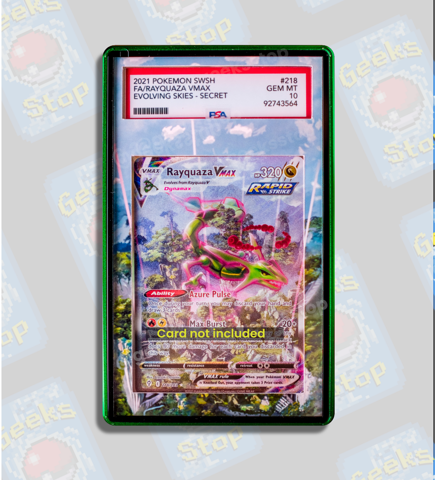 Rayquaza VMAX Alt Art PSA | Graded Display Case Extended Art for Pokémon Slab