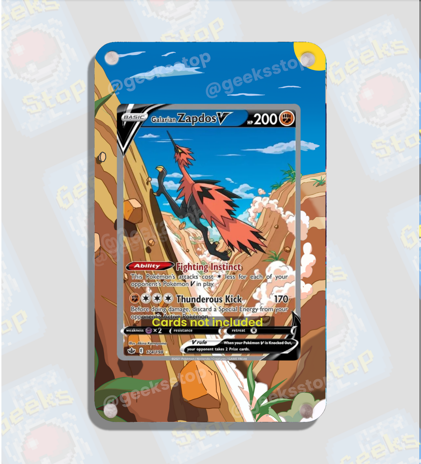 Zapdos V Alternate Art | Card Display Case Extended Art for Pokemon Card