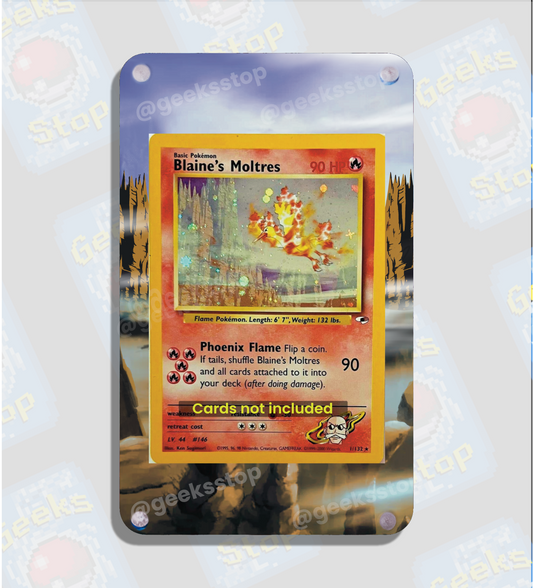 Blaine’s Moltres | Display Case Extended Art for Pokemon Card