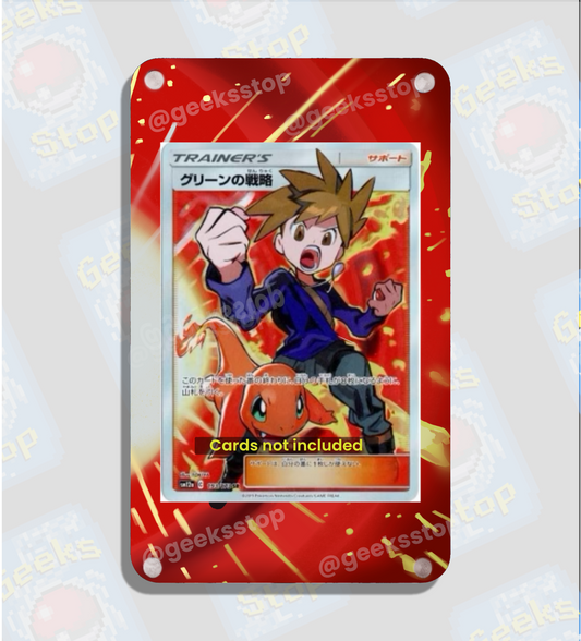 Blue FA Trainer SR Tag | Card Display Case Extended Art for Pokemon Card