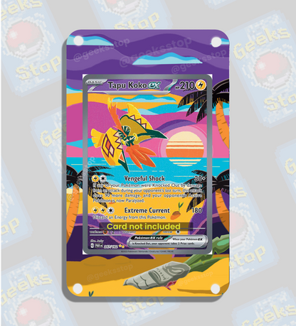 Tapu Koko ex SIR | Card Display Case Extended Art for Pokemon Card GeeksStop Tapu Koko ex SIR | Card Display Case Extended Art for Pokemon Card GeeksStop