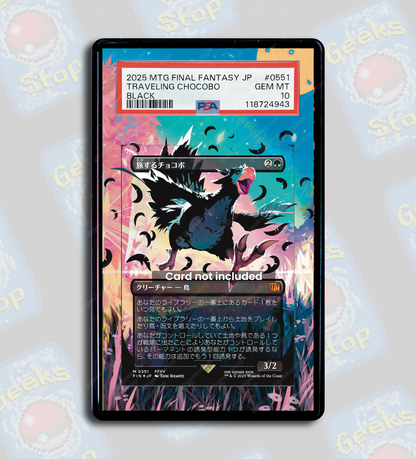 Traveling Chocobo (Black) PSA TAG Beckett | Extended Art Display Case for Graded MTG