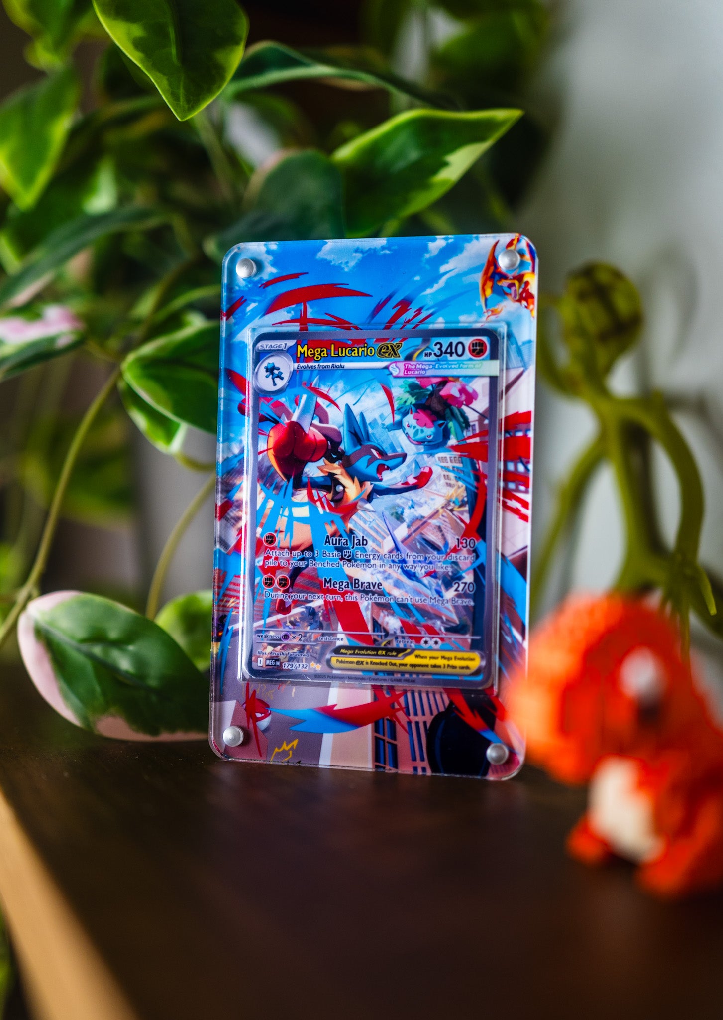 Mega Lucario ex SAR | Extended Art Display Case for Pokemon Card