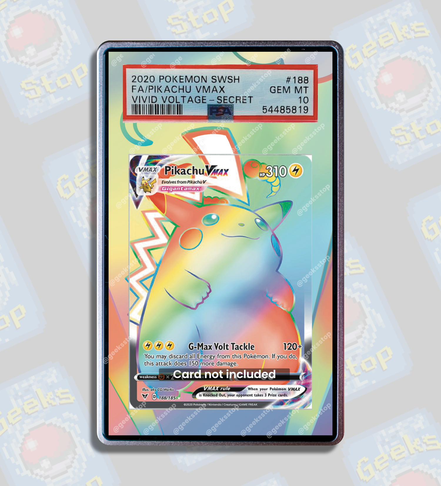 Pikachu VMAX Rainbow PSA CGC Beckett | Extended Art Display Case for Graded Pokemon Vivid Voltage