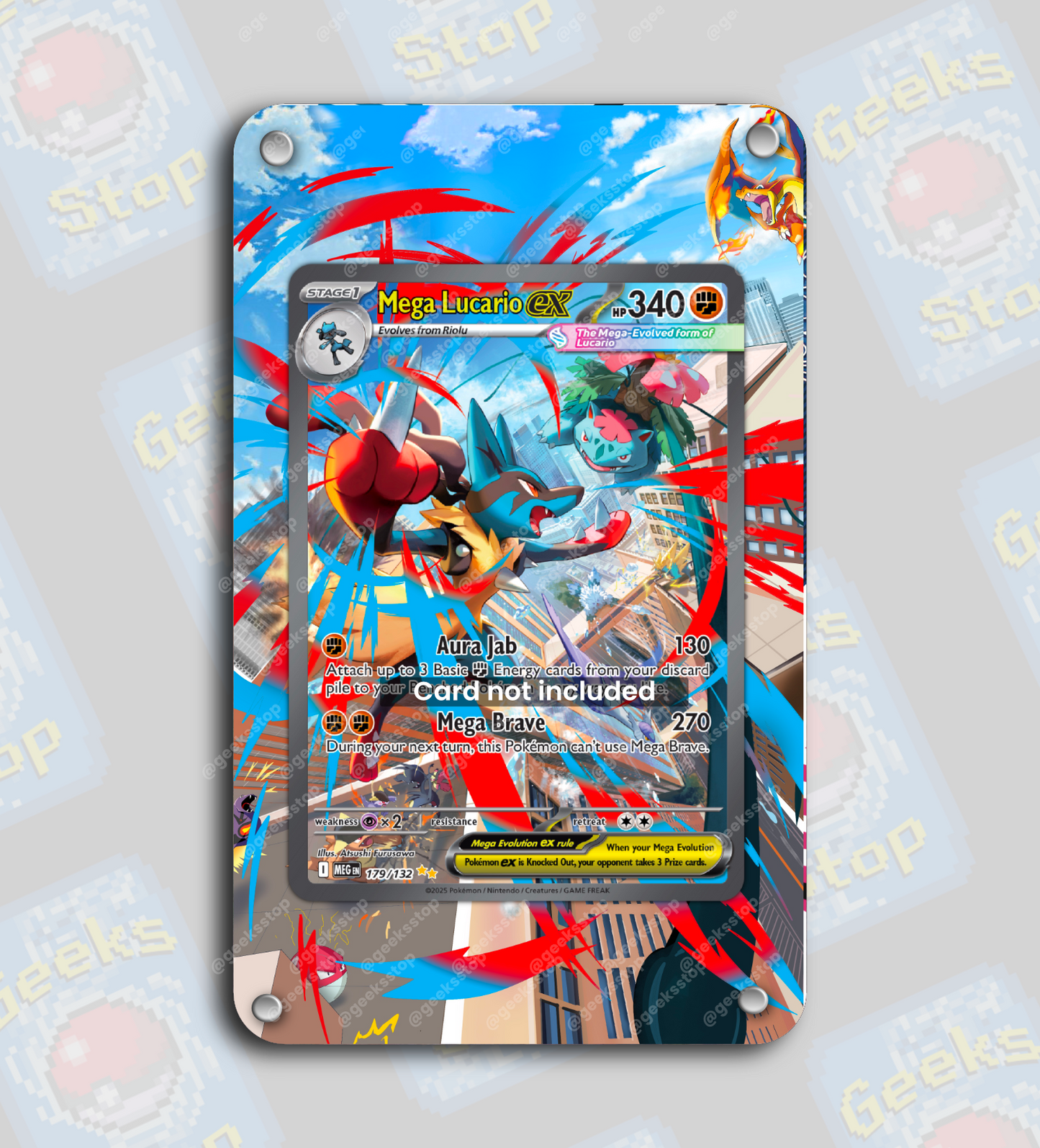 Mega Lucario ex SAR | Extended Art Display Case for Pokemon Card