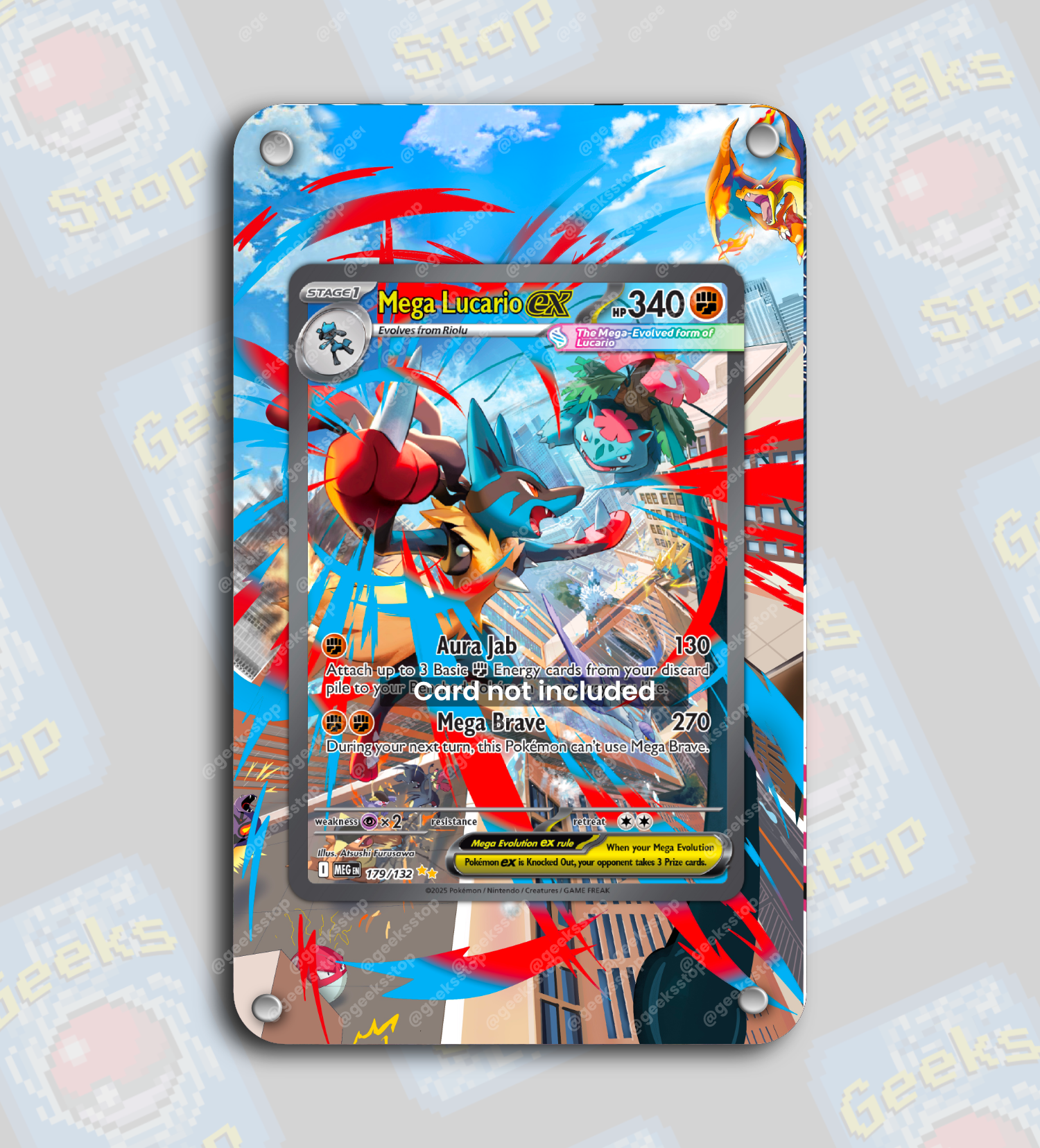 Mega Lucario ex SAR | Extended Art Display Case for Pokemon Card