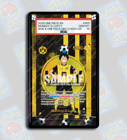 Luffy x BVB Promo PSA TAG Beckett Magazine Promo | Display Case Extended Art for Graded One Piece Card