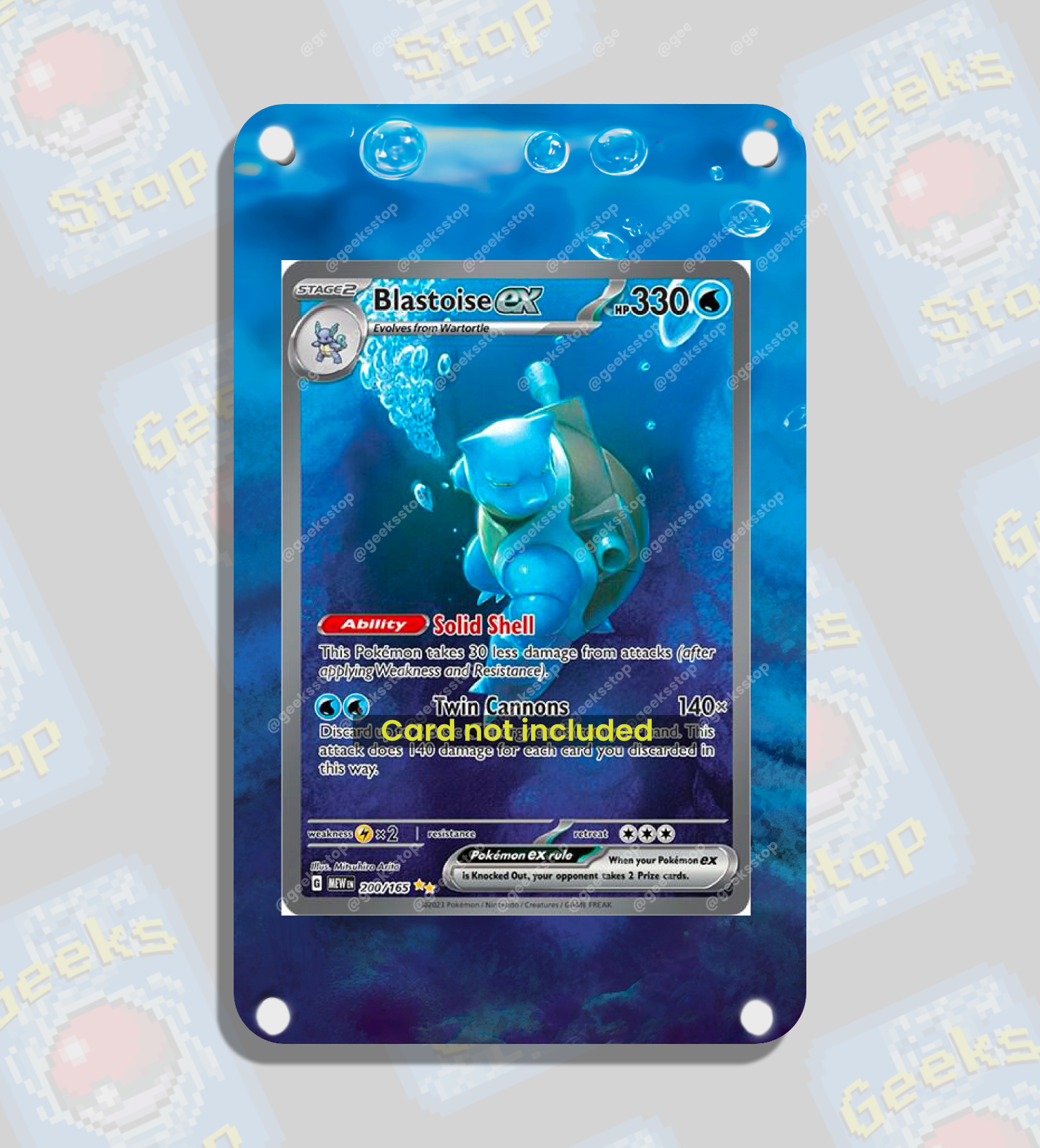 Blastoise ex 151 SIR | Card Display Case Extended Art for Pokemon Card