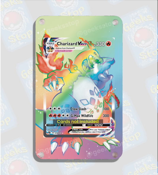 Charizard VMAX Rainbow Secret | Card Display Case Extended Art for Pokemon Card