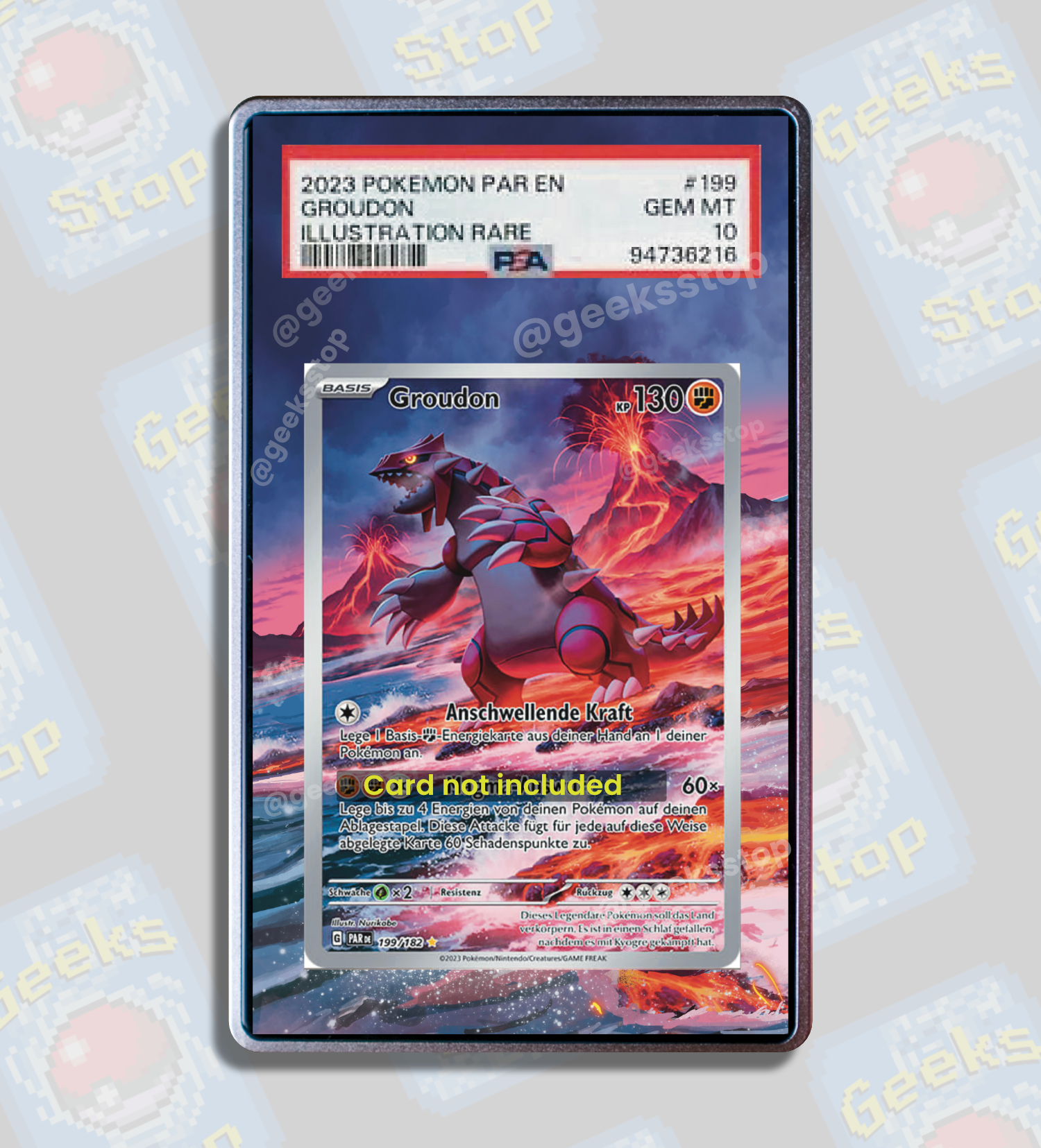 Groudon IR PSA CGC Beckett | Extended Art Display Case for Pokemon Card