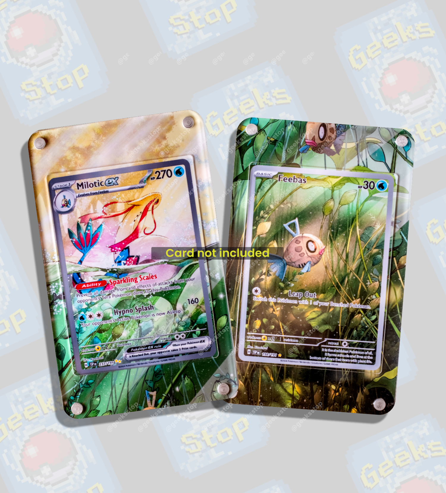 Feebas & Milotic ex SAR | Extended Art Display Case for Pokémon Surging Sparks Card