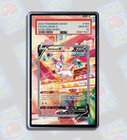 Sylveon V Alt Art PSA CGC Beckett | Extended Art Display Case for Pokémon Card