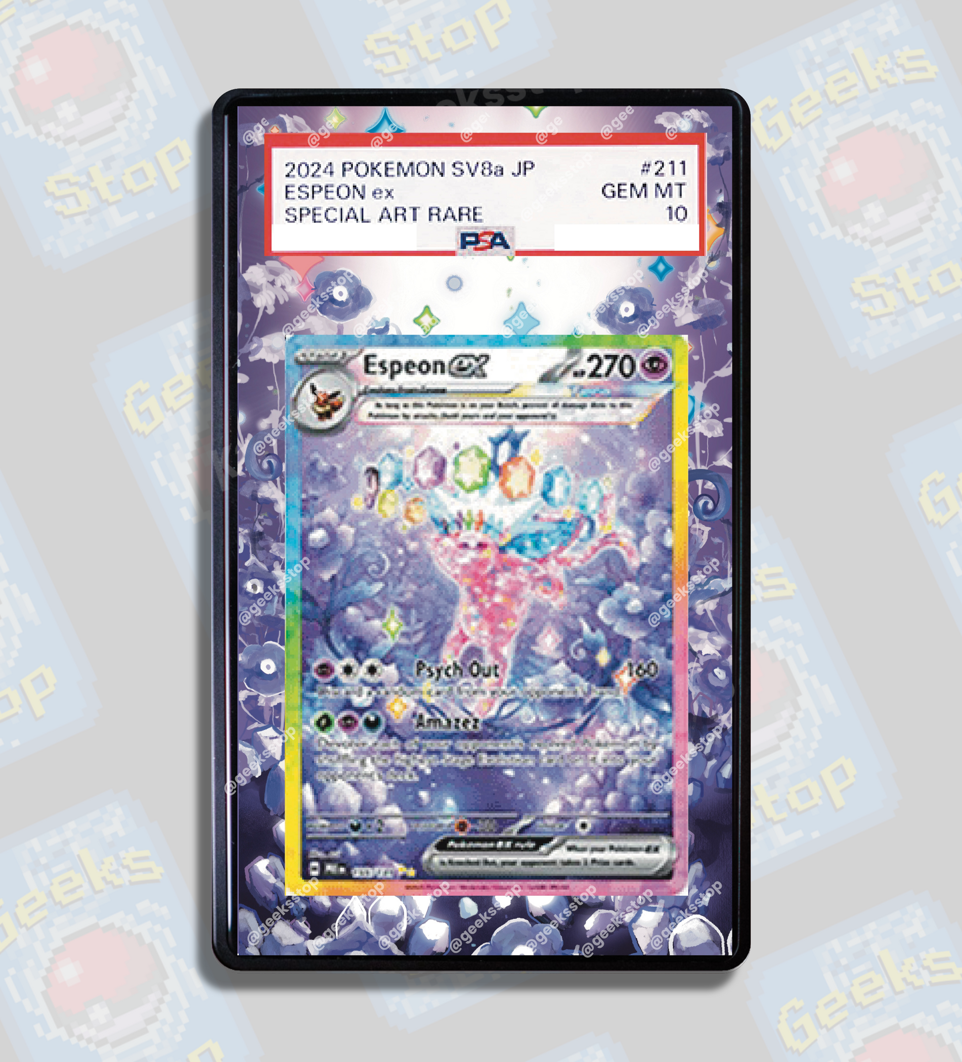 Espeon ex SAR PSA CGC Beckett | Extended Art Display Case for Pokémon TCG