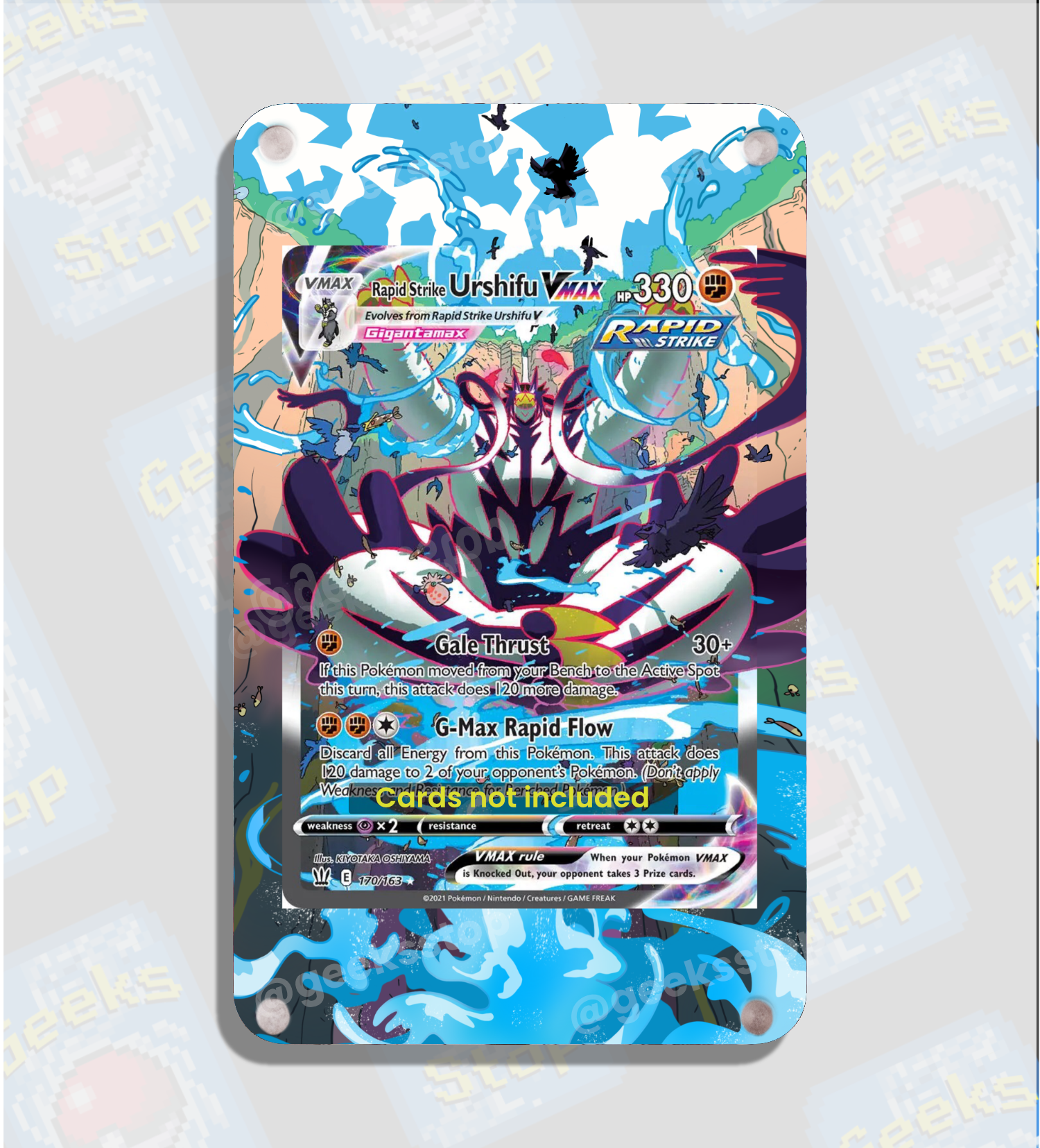 Rapid Strike Urshifu VMAX Alternate Art | Card Display Case Extended Art for Pokemon Carde