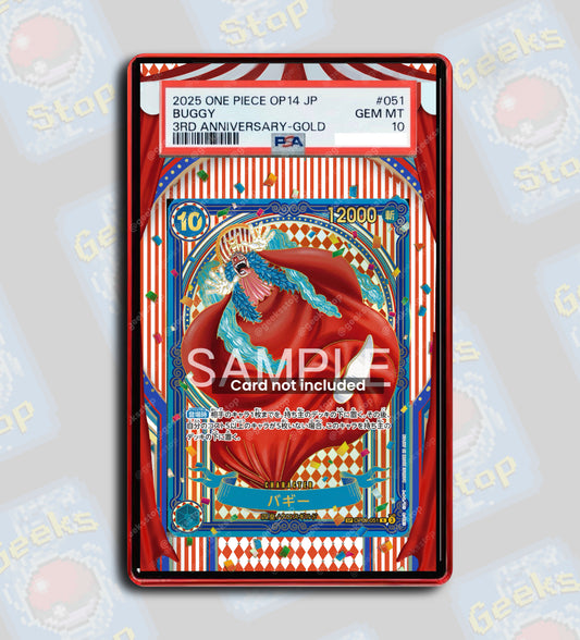 Buggy SP OP14 Gold PSA TAG Beckett | Extended Art Display Case for Graded One Piece Card