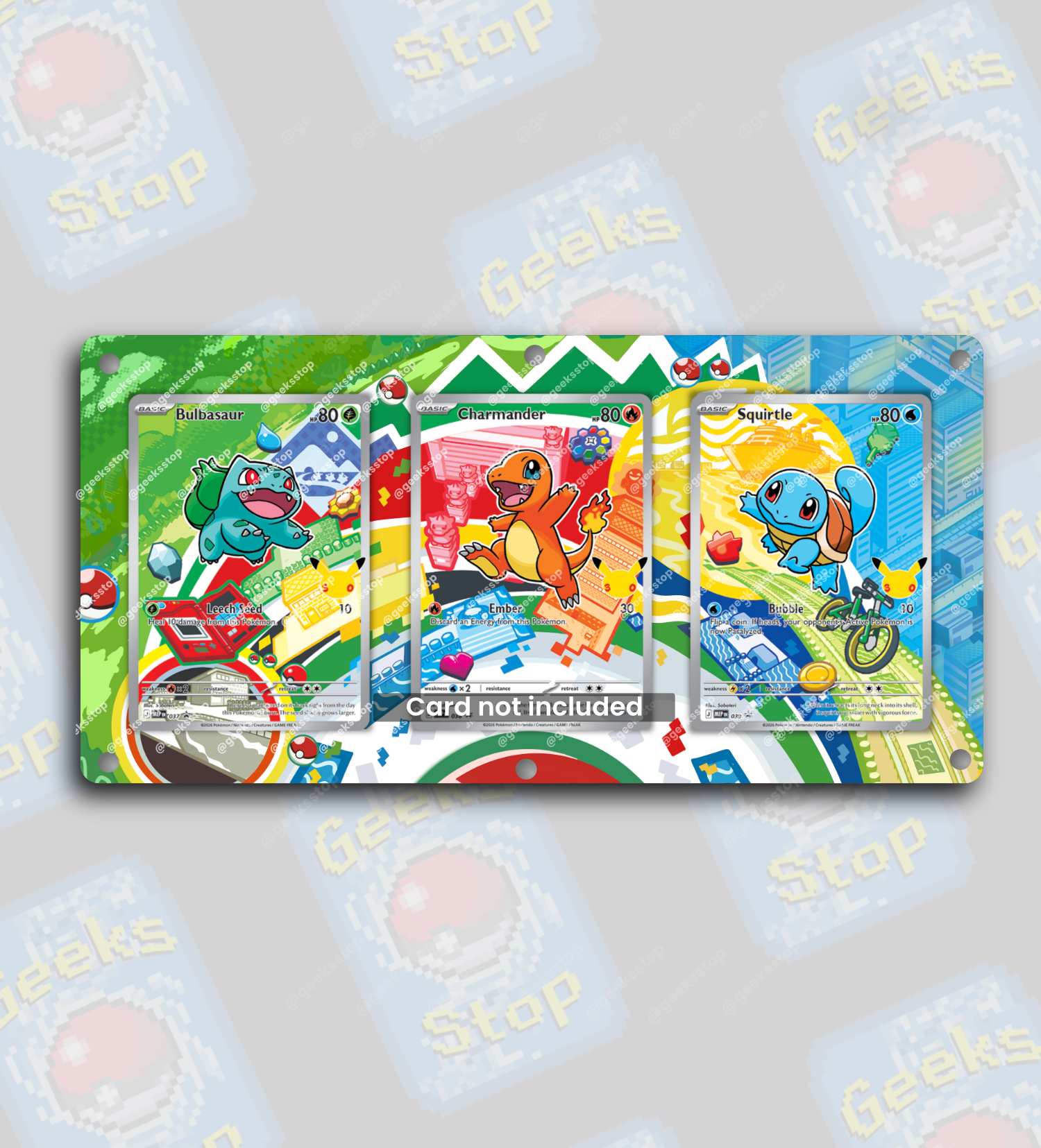 Bulbasaur Charmander Squirtle First Partner Illustration 30th Collection | Extended Art Display Case
