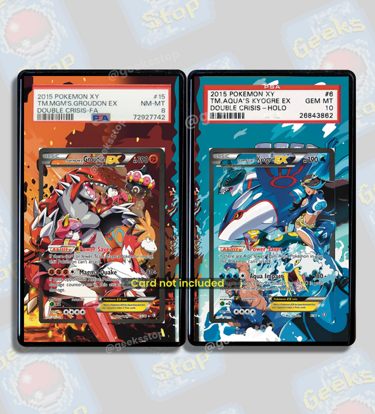 Team Magma’s Groudon vs Team Aqua’s Kyogre ex PSA CGC Beckett | Extended Art Display Case for Graded Pokemon Card