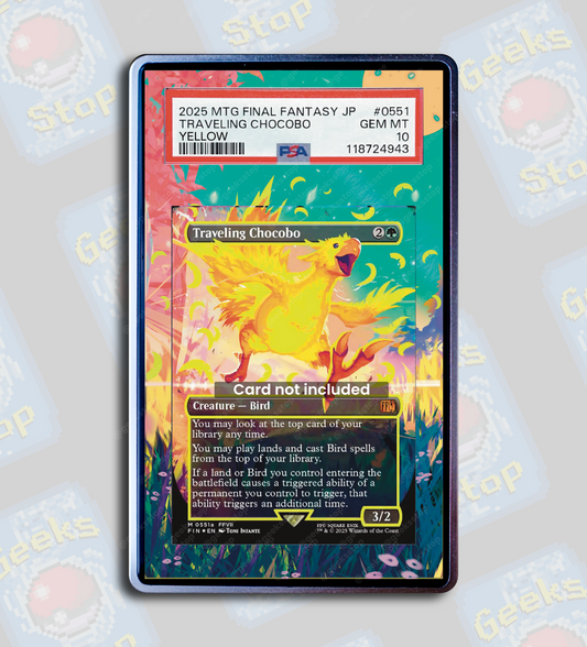 Traveling Chocobo (Yellow) PSA TAG Beckett | Extended Art Display Case for Graded MTG