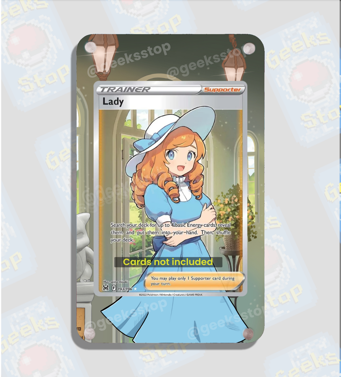 Lady FA Trainer 193/196 | Card Display Case Extended Art for Pokemon Card