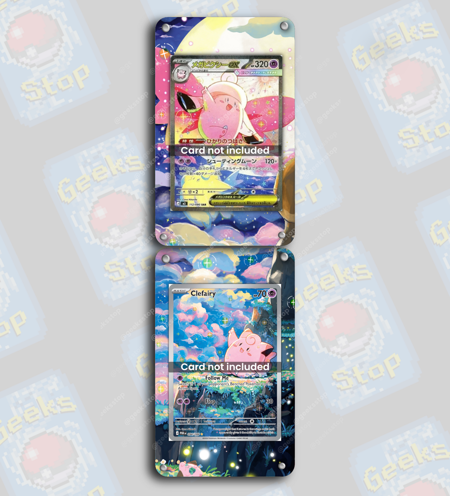 Clefairy AR & Mega Clefable ex SAR | Extended Art Display Case for Pokemon