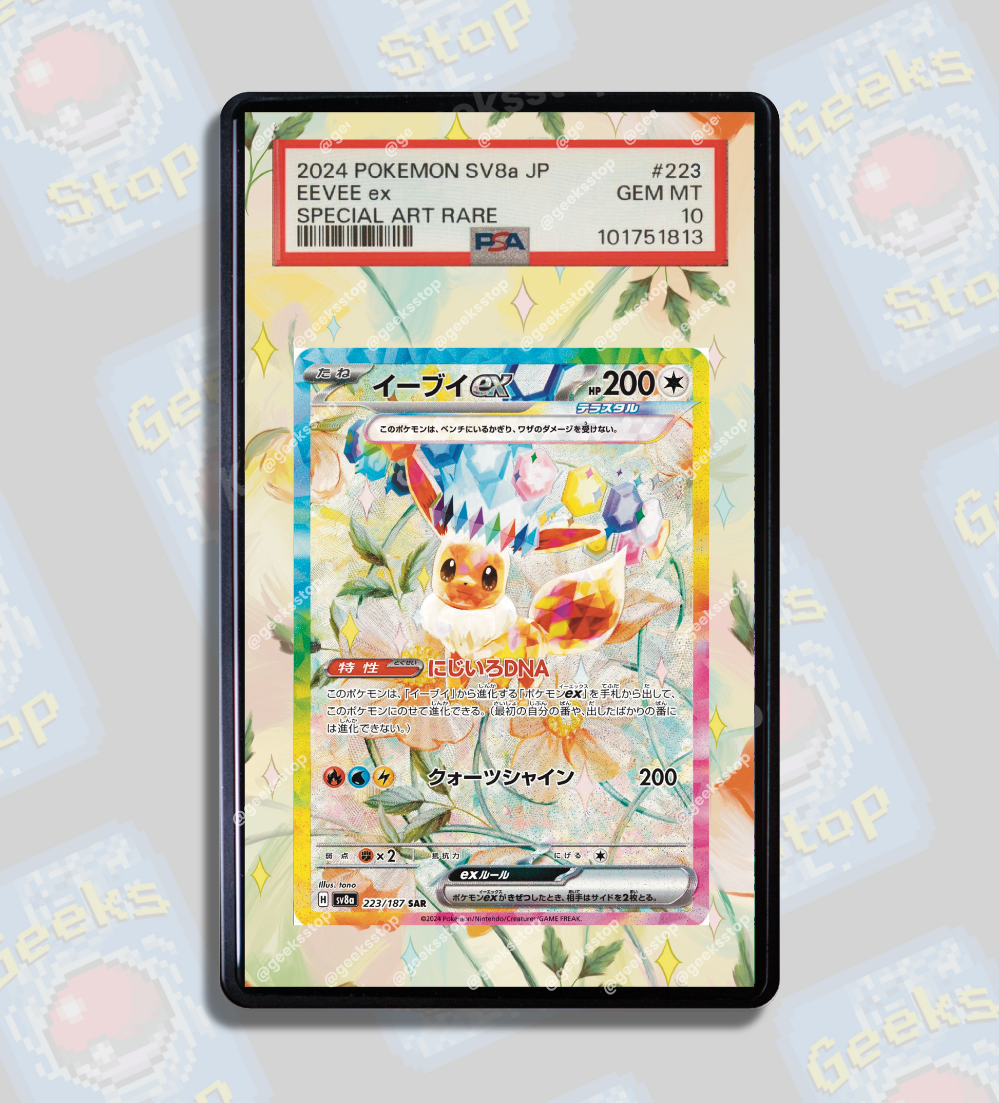 Eevee ex SAR PSA CGC Beckett | Extended Art Display Case for Pokémon TCG