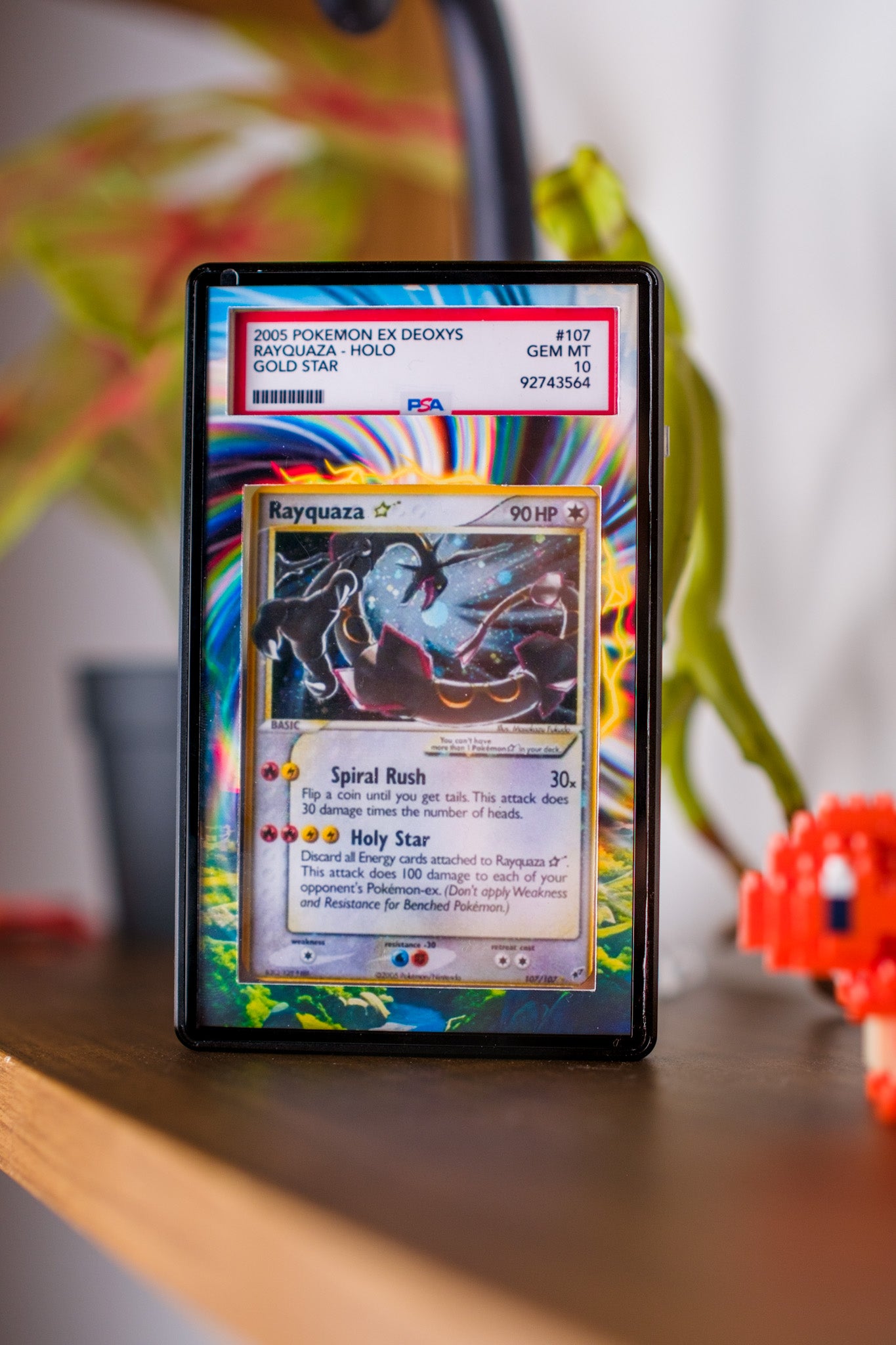 Rayquaza Gold Star PSA | Graded Display Case Extended Art for Pokémon Slab