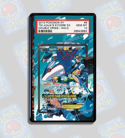 Team Magma’s Groudon vs Team Aqua’s Kyogre ex PSA CGC Beckett | Extended Art Display Case for Graded Pokemon Card