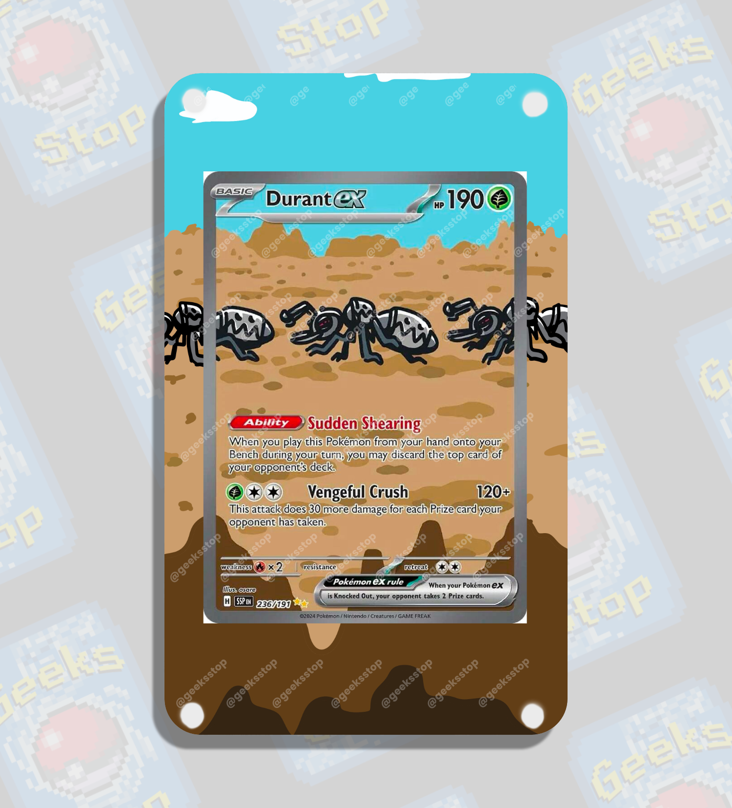 Durant ex SAR #236 | Extended Art Display Case for Pokémon Card