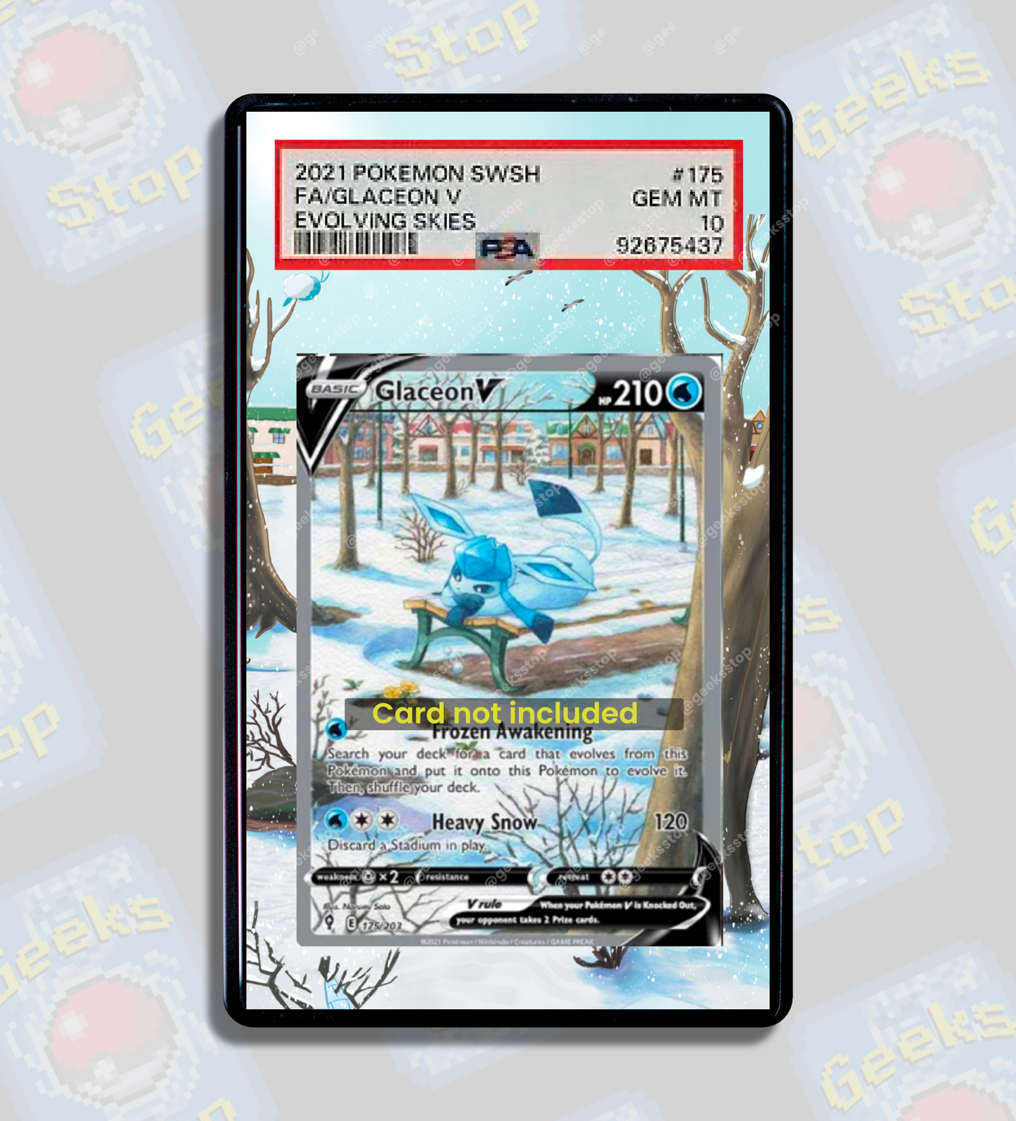 Glaceon V Alt Art PSA CGC Beckett | Extended Art Display for Pokémon Card