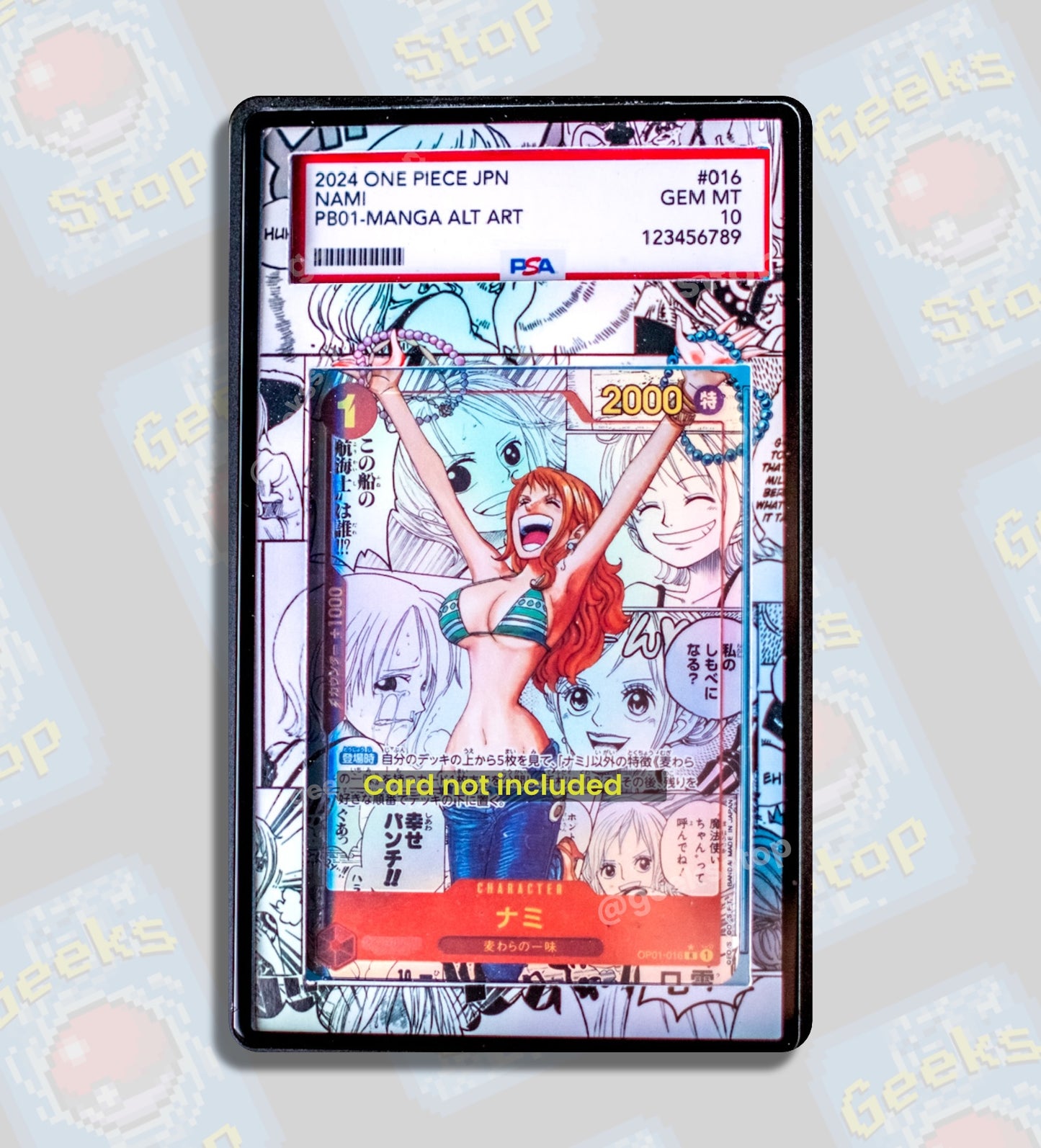 Nami Manga | PSA CGC Beckett Extended Art Display Case for One Piece Card