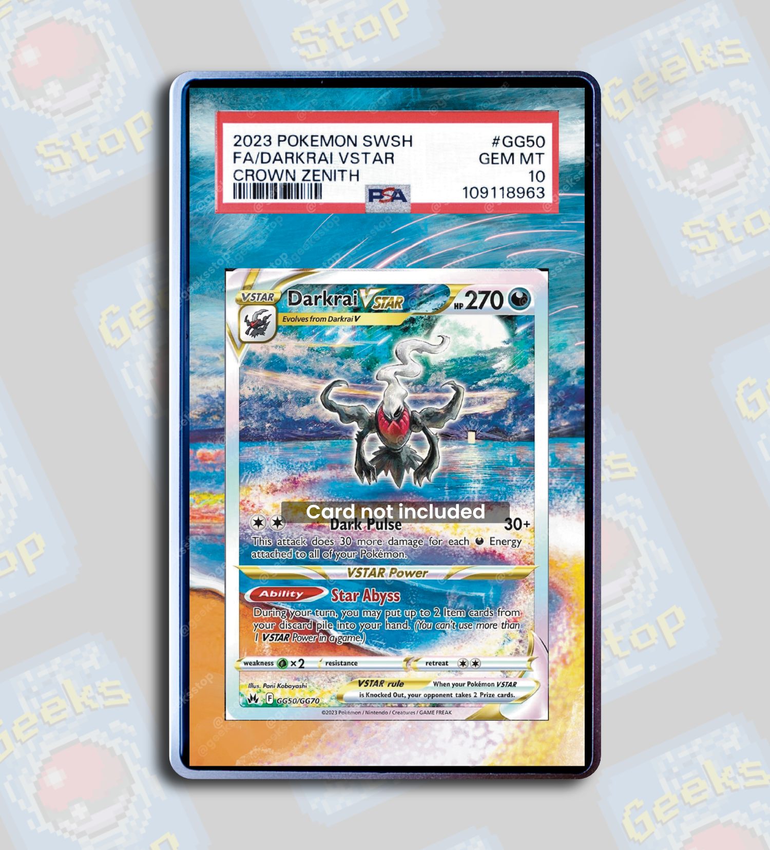 Darkrai VSTAR PSA TAG Beckett | Display Case Extended Art for Pokemon Card
