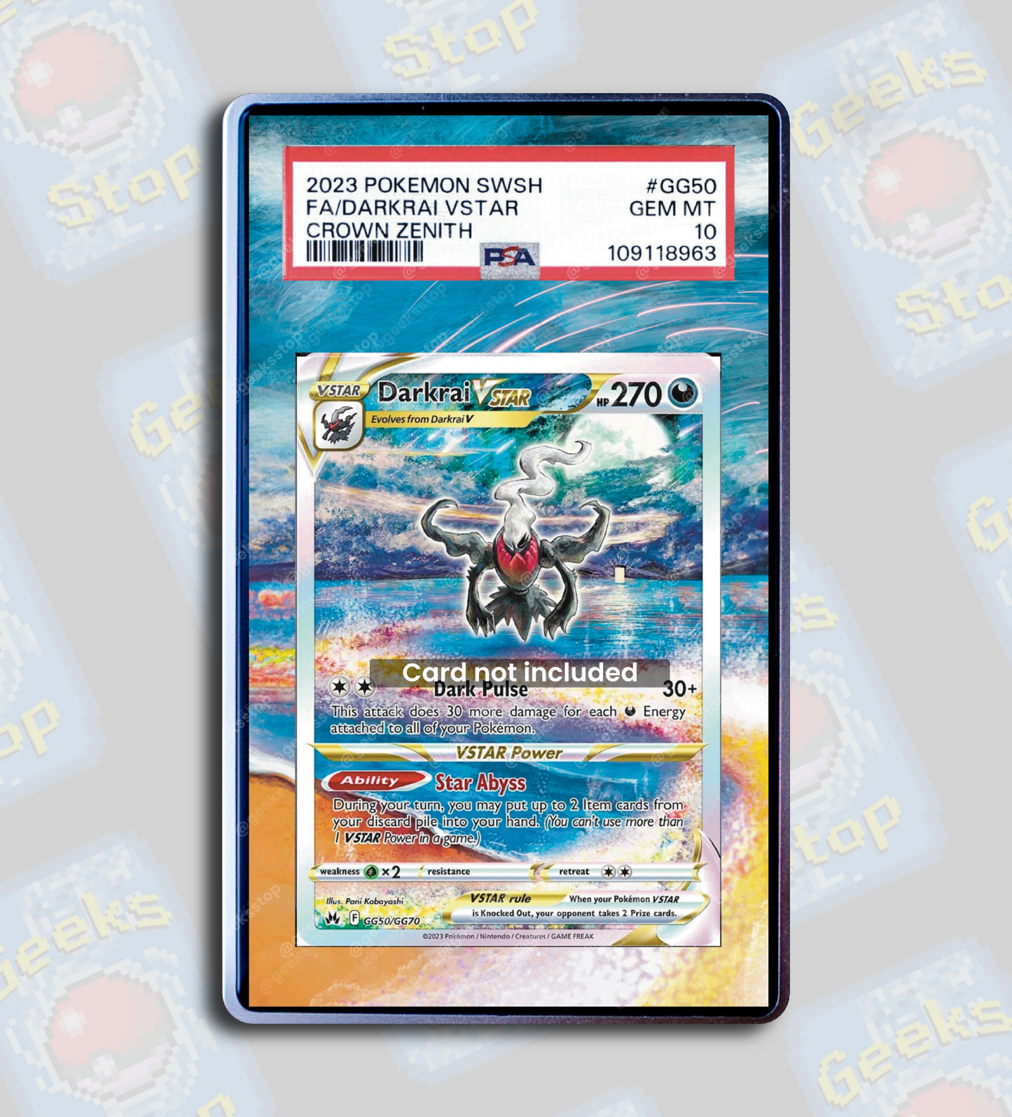 Darkrai VSTAR PSA TAG Beckett | Display Case Extended Art for Pokemon Card