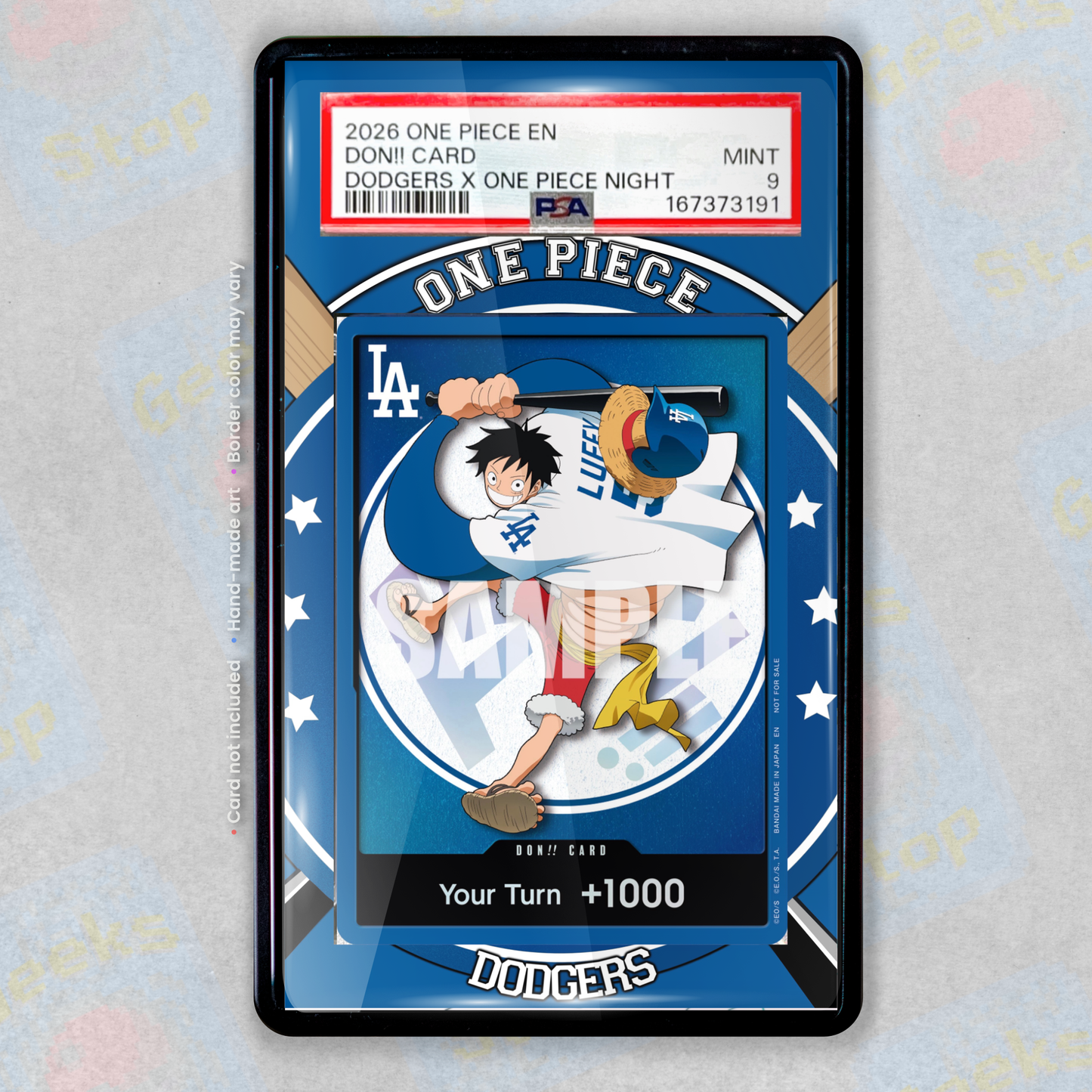 Luffy x LA Dodgers DON PSA TAG Beckett | One Piece Extended Art Display Case