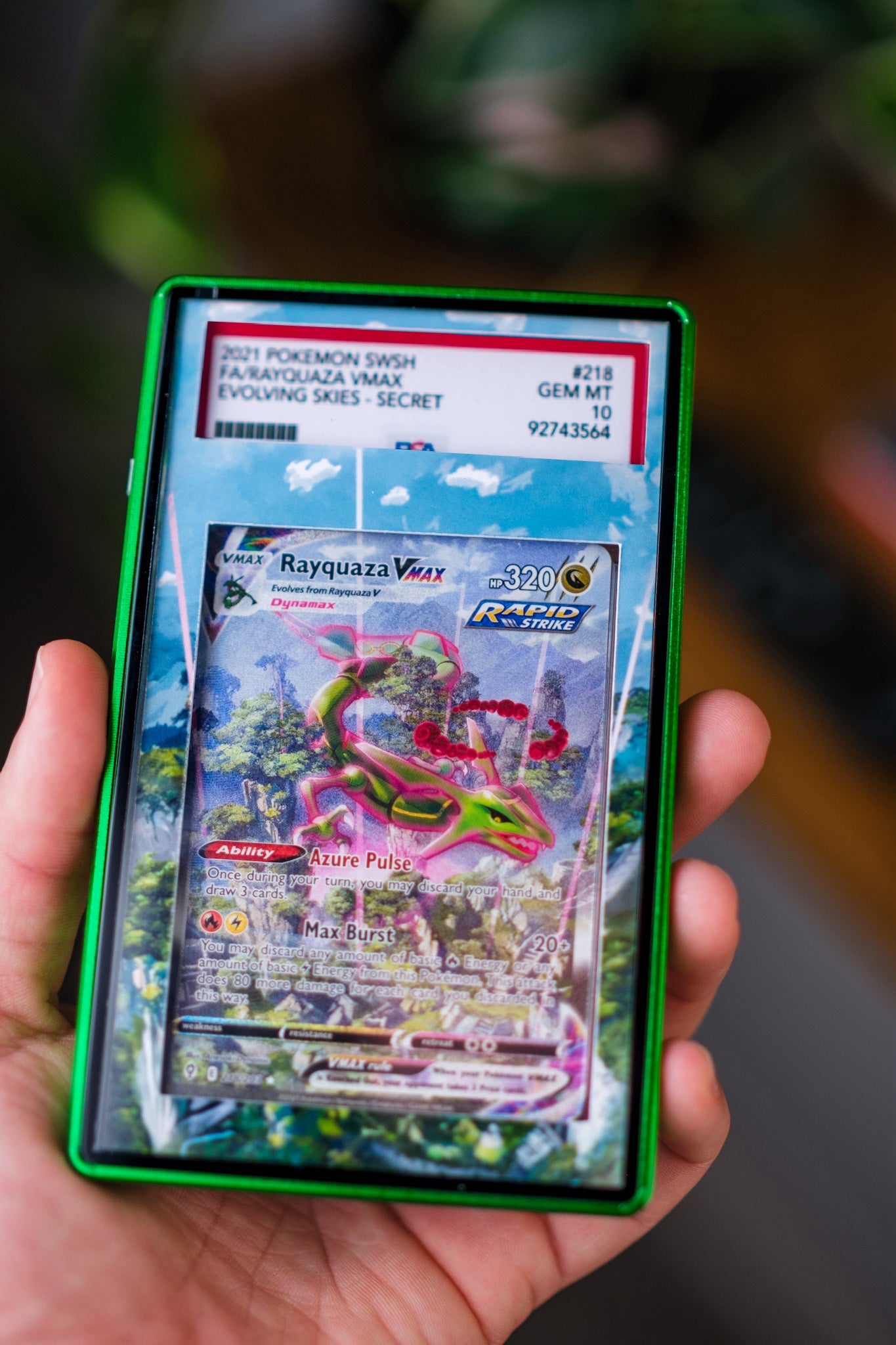 Rayquaza VMAX Alt Art PSA | Graded Display Case Extended Art for Pokémon Slab