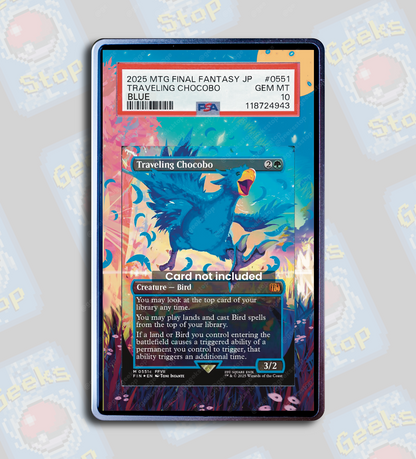 Traveling Chocobo (Blue) PSA TAG Beckett | Extended Art Display Case for Graded MTG