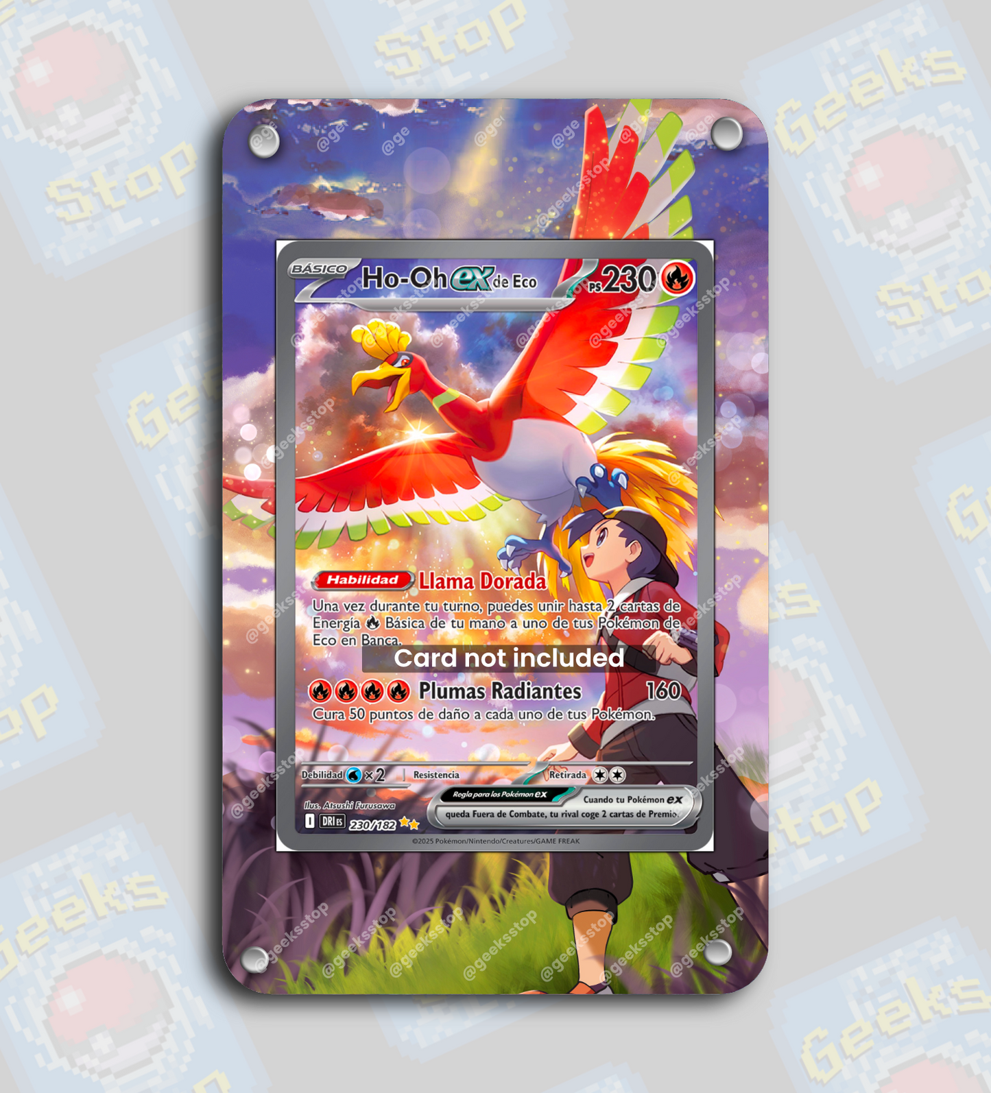 Ethan’s Ho-Oh ex SAR | Extended Art Display Case for Pokemon Heat Wave Arena Card