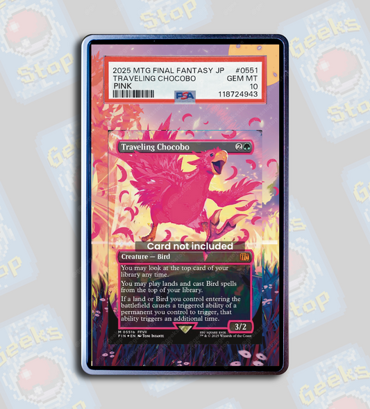 Traveling Chocobo (Pink) PSA TAG Beckett | Extended Art Display Case for Graded MTG