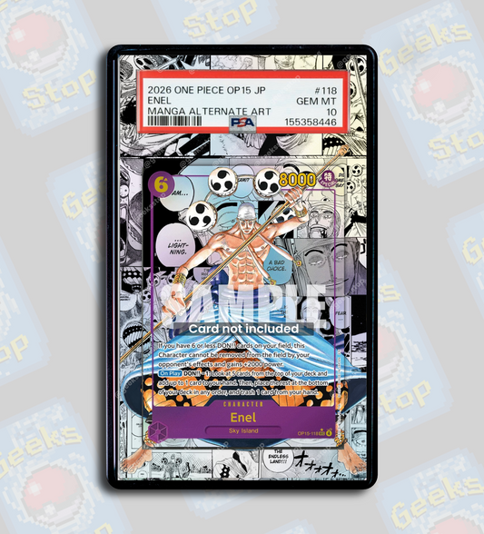 Enel Manga OP15 PSA TAG Beckett | Extended Art Display Case for One Piece Card