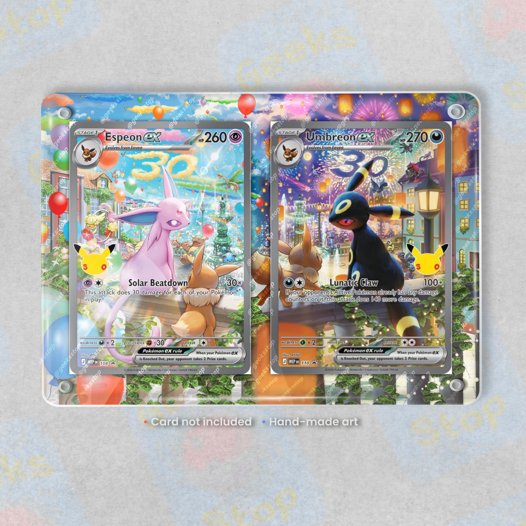 Espeon & Umbreon ex 30th Celebration | Extended Art Display Case for Pokemon