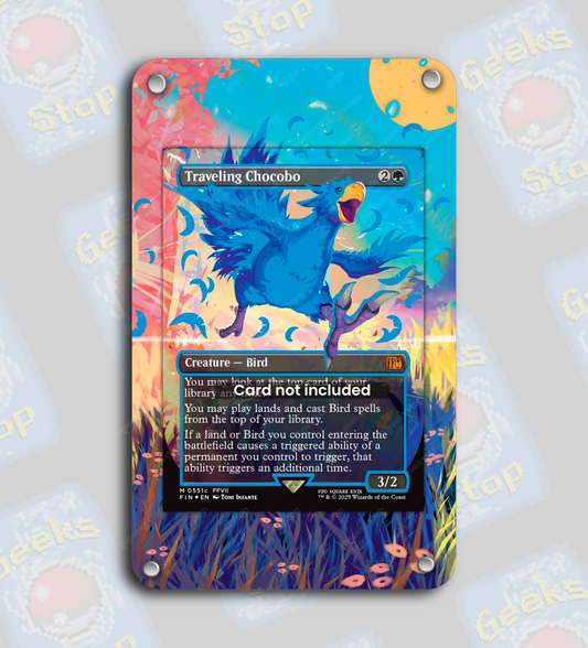 Traveling Chocobo (Blue) | Extended Art Display Case for Magic the Gathering