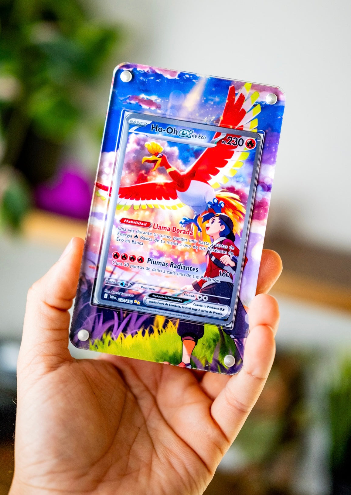Ethan’s Ho-Oh ex SAR | Extended Art Display Case for Pokemon Heat Wave Arena Card