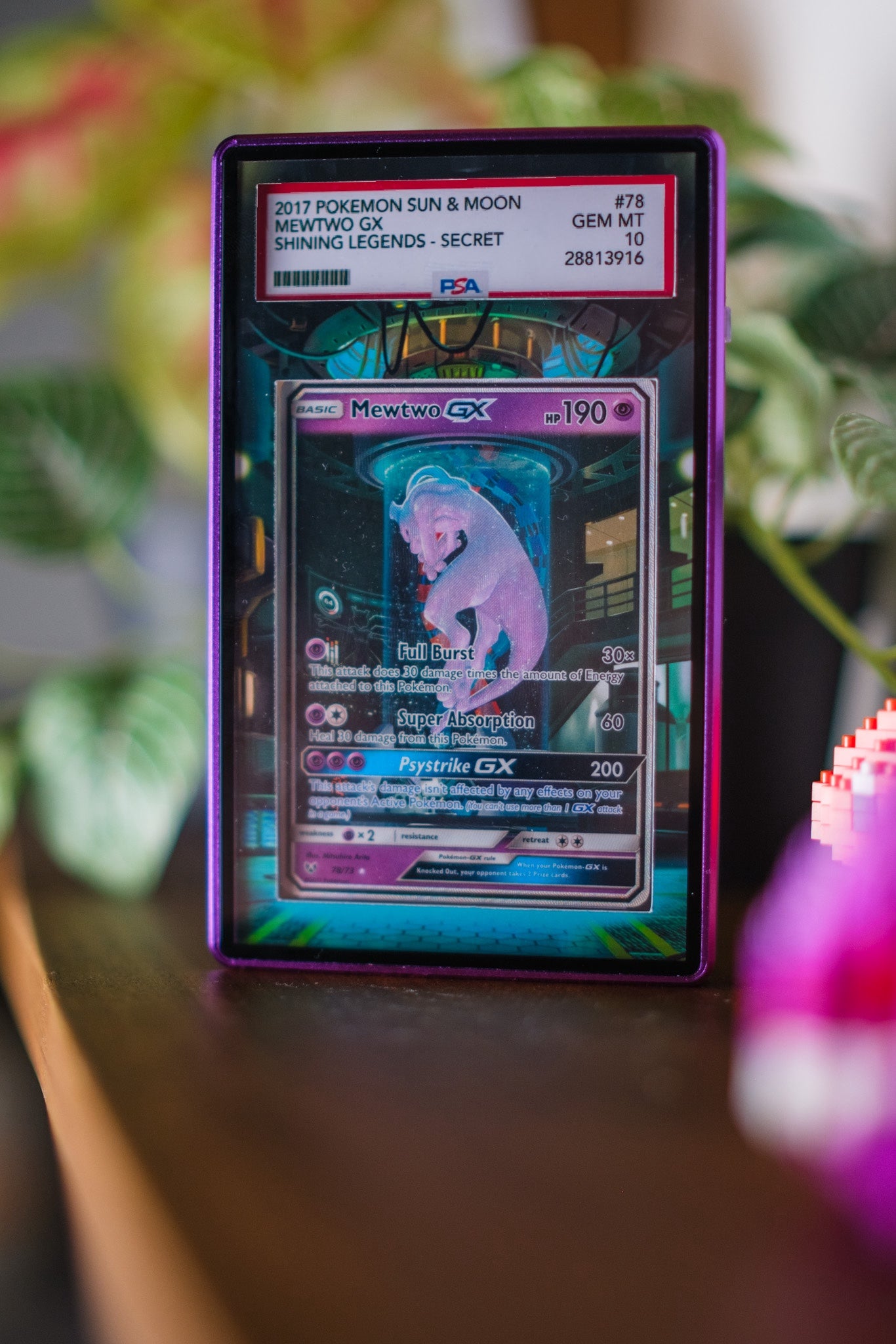 Mewtwo GX Secret Shining PSA | Display Case Extended Art for Graded Pokemon Card