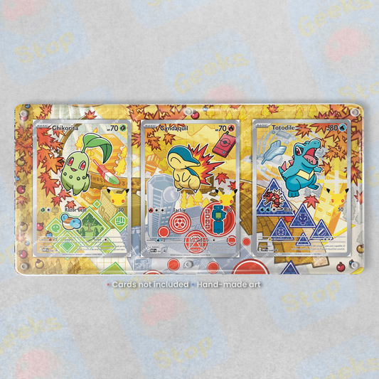 Chikorita Cyndaquil Totodile First Partner Illustration Series 2 | Extended Art Display Case